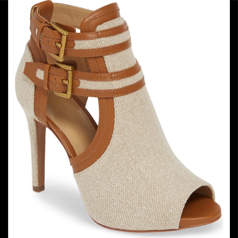 Michael Kors Women's Blaze Peep Toe Buckle Bootie